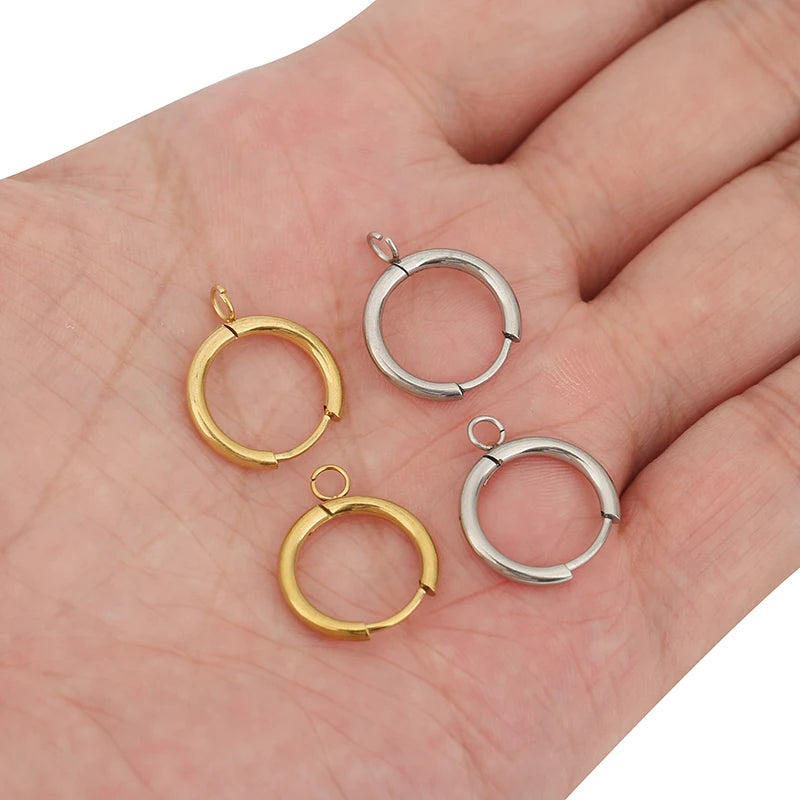 10pcs PVD Never Fade Earrings Hooks Making 16mm Hypoallergenic Stainless Steel Earring Clasps Wire For Jewelry Findings Supplies