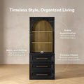 Storage Cabinet with Hutch, Sideboard Buffet Cabinet, Kitchen Pantry Organizer, Coffee Bar Station, Trophy Display Case with Doo