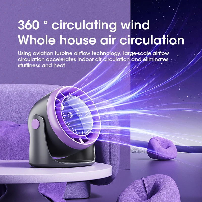 Portable Mini Touch Screen Desk Fan 100-Speed Adjustable Quiet Cooling Strong Wind with Digital Display Air Circulation Fan