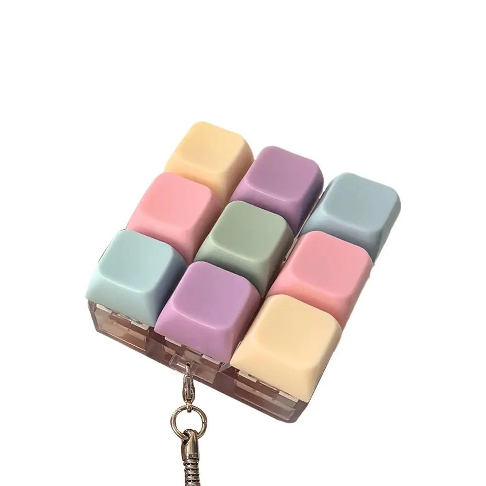 Decompression 4 / 9 Keyboard Key Toy Anti Stress Relief Finger Keychain ﻿Game Button Pinch Tester Office Desk Accessory