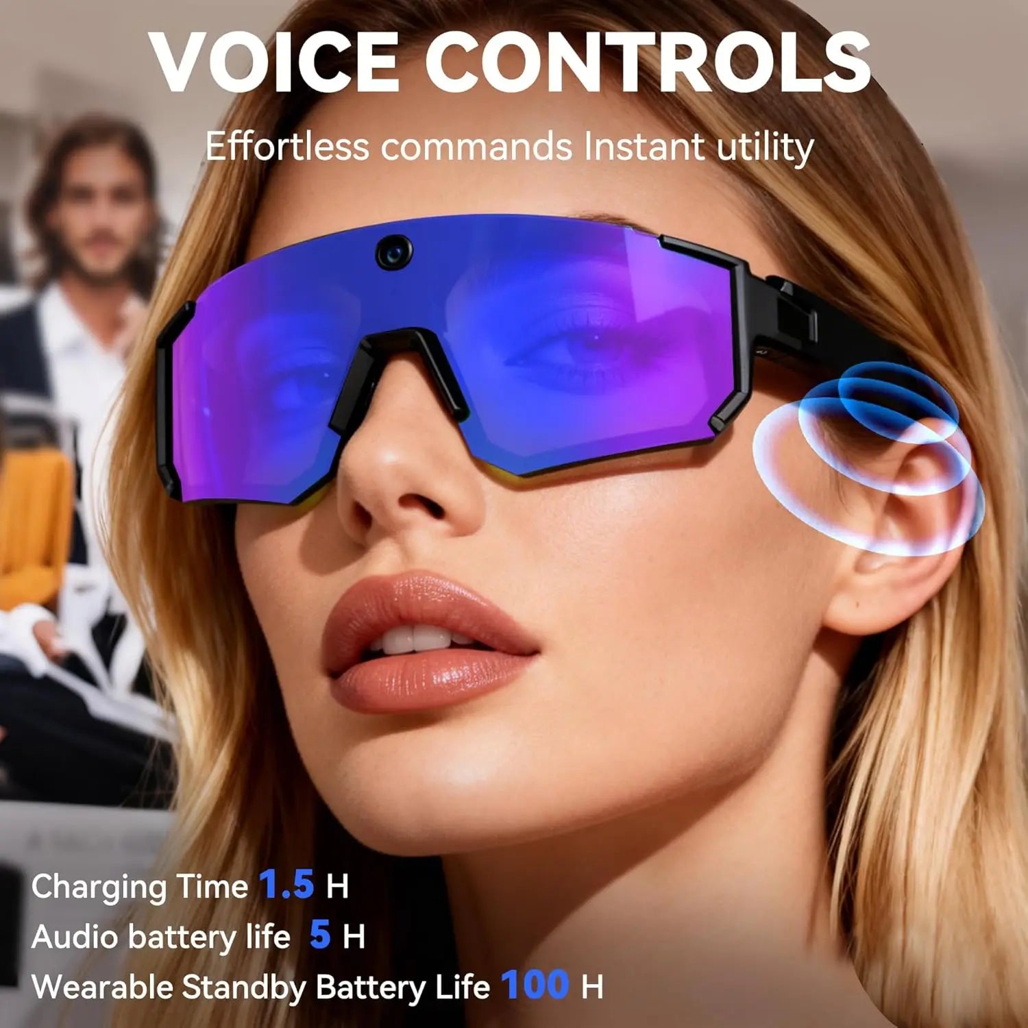 New AI smart shooting&recording glasses with 800W camera, HD anti-shake bicycle riding shooting artifact, windproof goggles 2026