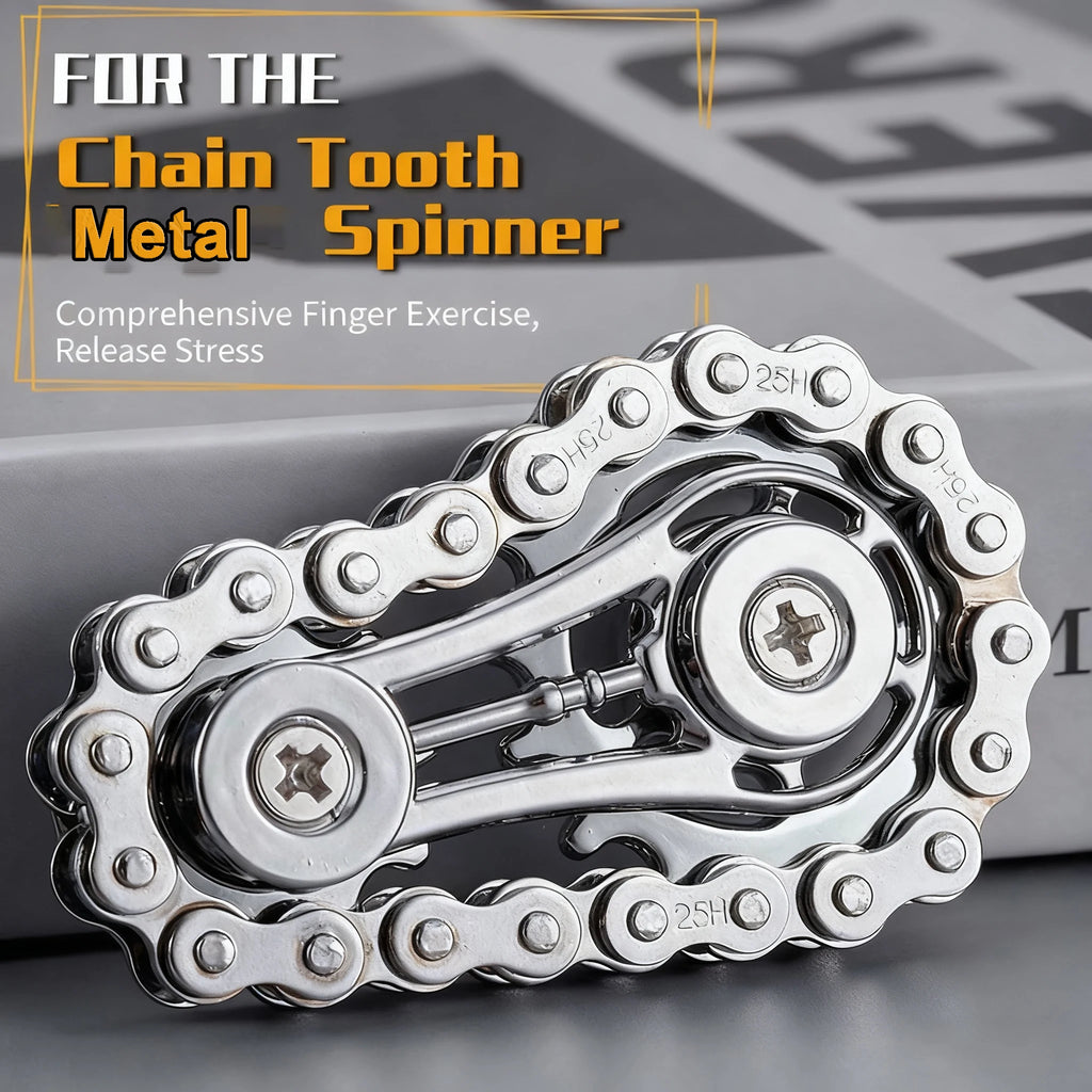 Metal Sprockets Flywheel Gear Fingertip Gyro Fidgeting Spinner Antistress Anxiety Bike Chains Spinner Fidget Toys for Adult Kids
