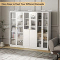 70.87 Tall Metal Bookshelf, 5-Tier Display Cabinet for Collectibles, White Storage Case for Home, Office, Living Room, School