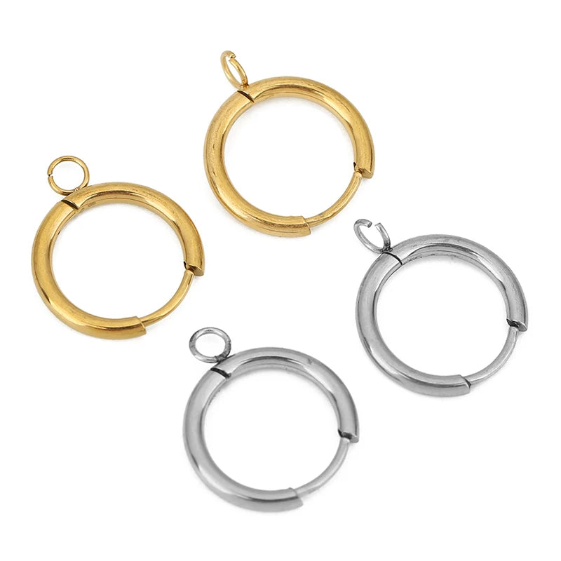 10pcs PVD Never Fade Earrings Hooks Making 16mm Hypoallergenic Stainless Steel Earring Clasps Wire For Jewelry Findings Supplies