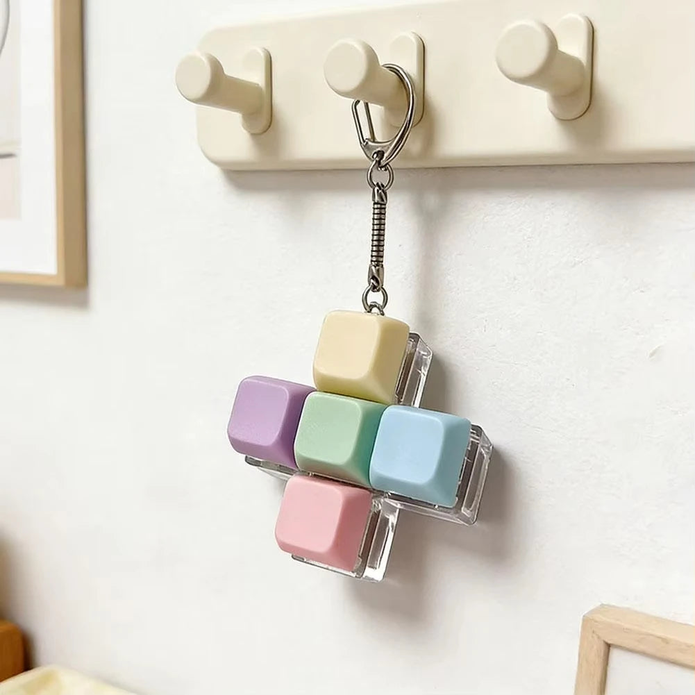 Decompression 4 / 9 Keyboard Key Toy Anti Stress Relief Finger Keychain ﻿Game Button Pinch Tester Office Desk Accessory