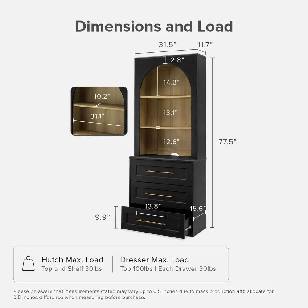 Storage Cabinet with Hutch, Sideboard Buffet Cabinet, Kitchen Pantry Organizer, Coffee Bar Station, Trophy Display Case with Doo